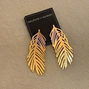 MELROSE AND MARKET GOLD PALM LEAF EARRINGS NWT